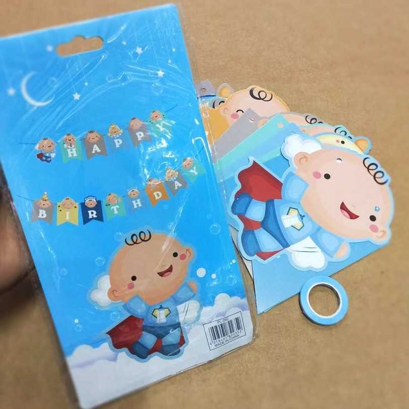 Varsha Toys Decoration Supplies Happy Birthday Banner for Baby Boy