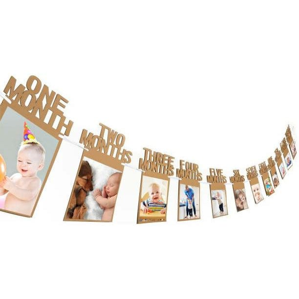 Varsha Toys Decoration Supplies Monthly Milestone Photograph Bunting Garland