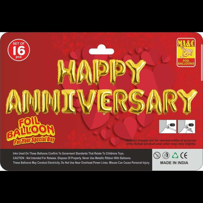 Happy anniversary Foil balloon-16 inches foil.