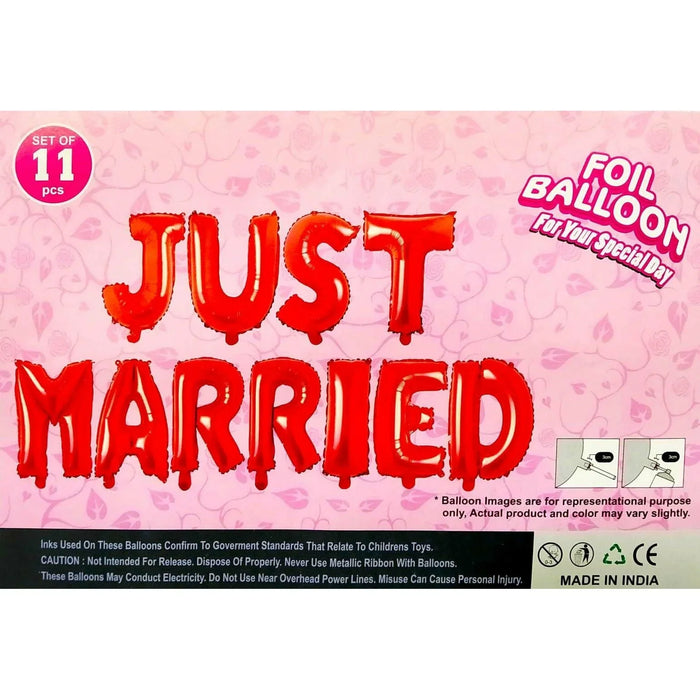 Just married foil balloon set